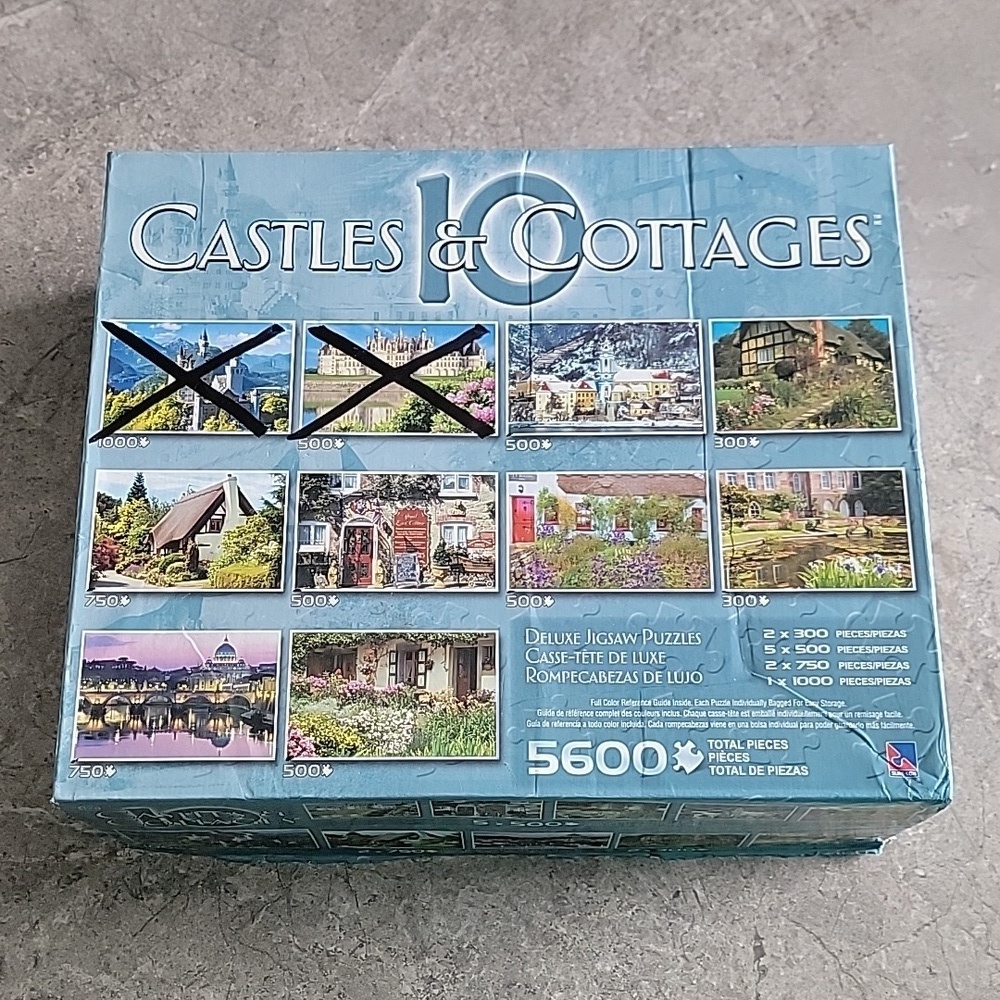 (J6) 8 jigsaw puzzle pack Castles & Cottages